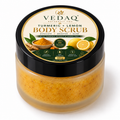 VEDAQ Turmeric + Lemon Body Scrub | Exfoliating & Brightening Scrub for Smooth, Glowing Skin – 50g